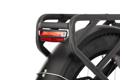 E11EVEN Defiant electric bike rear rack, integrated tail light detail shot