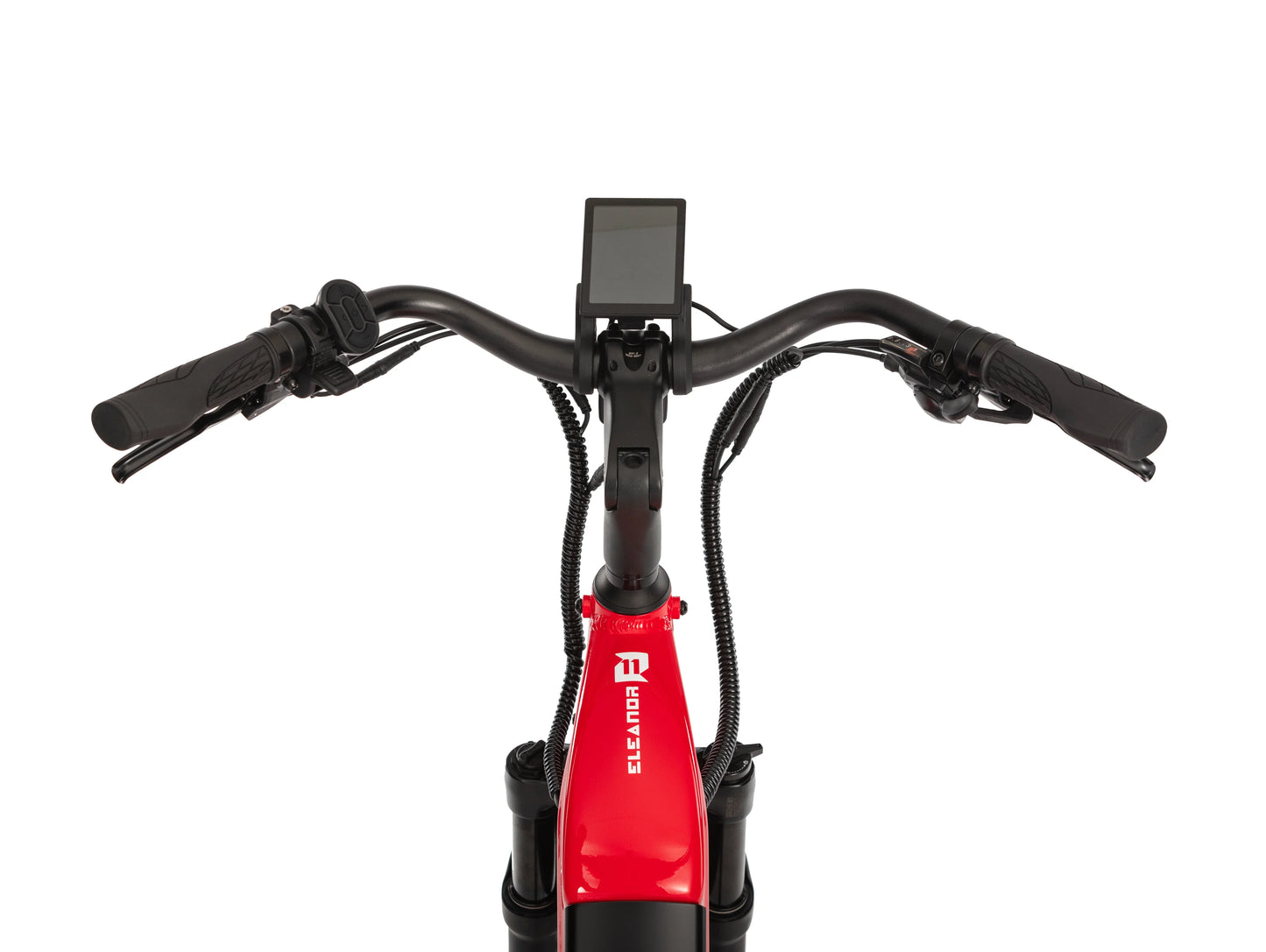 Close-up of the handlebar display front on the E11EVEN ELEANOR electric bike.