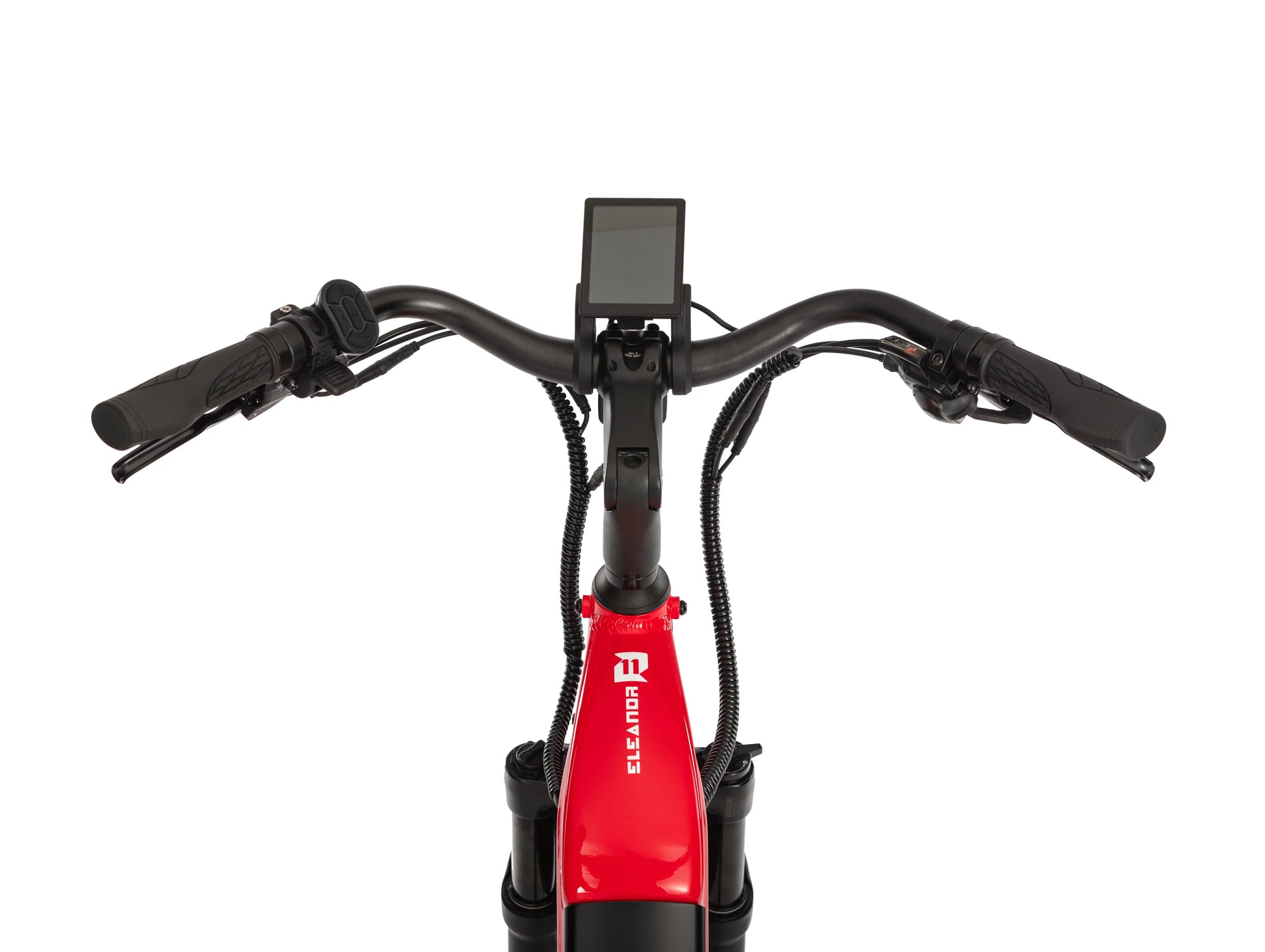 Close-up of the handlebar display front on the E11EVEN ELEANOR electric bike.