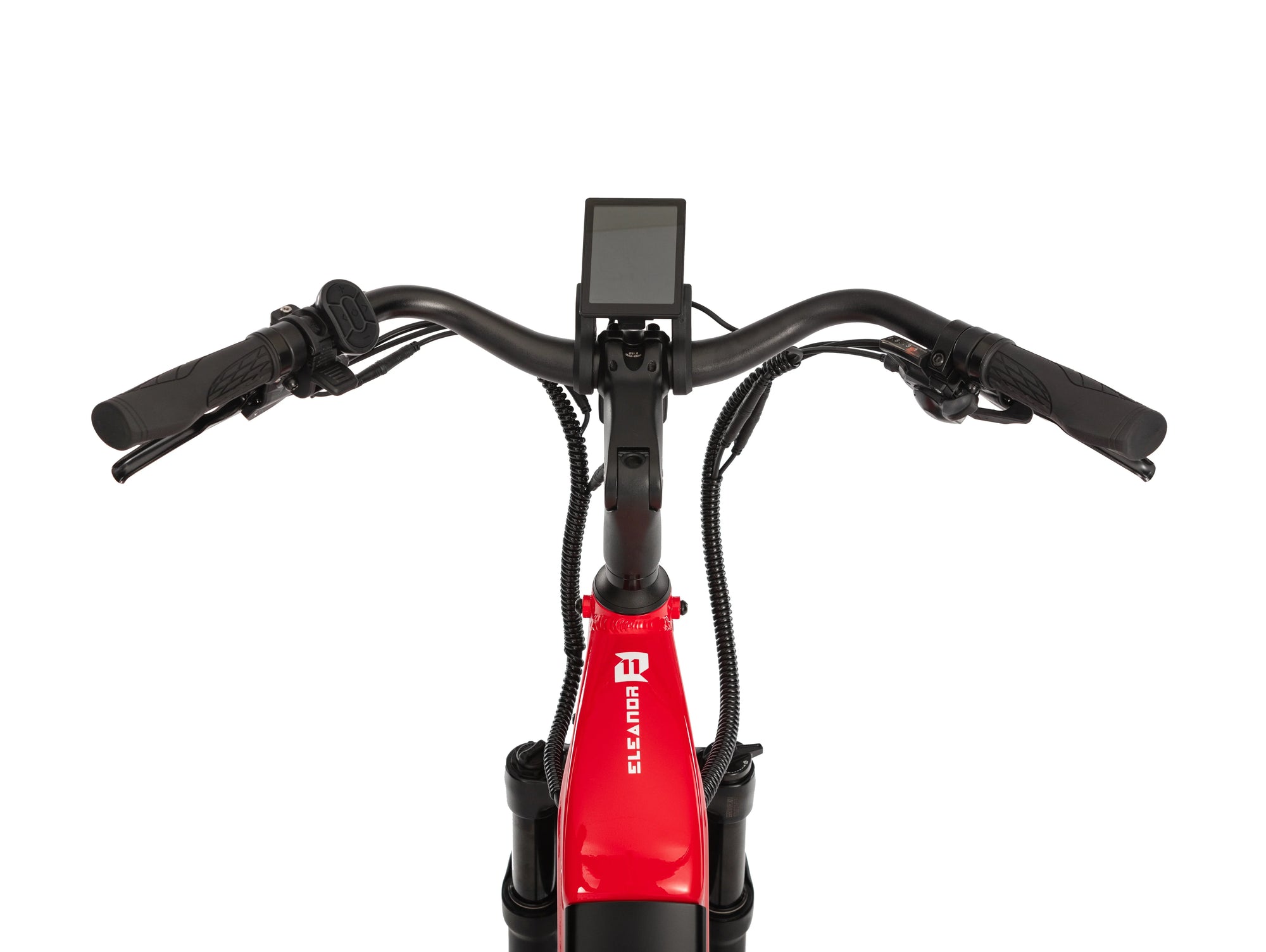 Close-up of the handlebar display front on the E11EVEN ELEANOR electric bike.