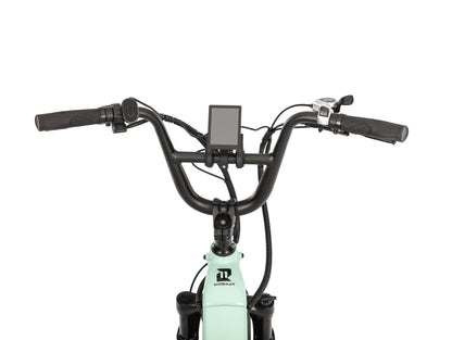 Close-up of the handlebar display front on the E11EVEN WINGMAN electric bike.